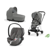 Cybex Mios 3.0 Eco Pearl Grey + Cloud Z2 i-Size + Chrome Black frame Bērnu Ratiņi 3in1