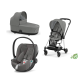 Cybex Mios 3.0 Eco Pearl Grey + Cloud Z2 i-Size + Chrome Black frame Bērnu Ratiņi 3in1