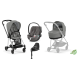 Cybex Mios 3.0 Eco Pearl Grey + Cloud Z2 I-Size + Chrome Black frame Детская Коляска 4in1