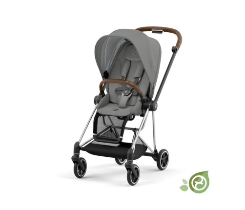 Cybex Mios 3.0 Eco Pearl Grey + Cloud Z2 I-Size + Chrome Brown frame Bērnu Ratiņi 4in1