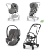 Cybex Mios 3.0 Eco Pearl Grey + Cloud Z2 i-Size + Matt Black frame Bērnu Ratiņi 3in1