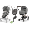 Cybex Mios 3.0 Eco Pearl Grey + Cloud Z2 I-Size + Rose gold frame Bērnu Ratiņi 4in1