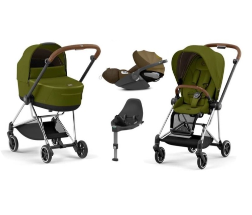 Cybex Mios 3.0 Khaki Green + Cloud Z I-Size + Chrome Brown frame Bērnu Ratiņi 4in1