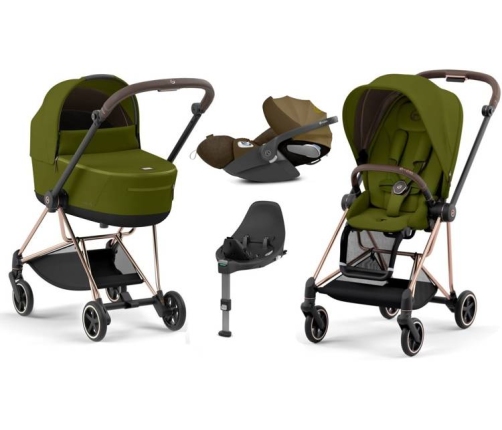 Cybex Mios 3.0 Khaki Green + Cloud Z I-Size + Rose gold frame Детская Коляска 4in1