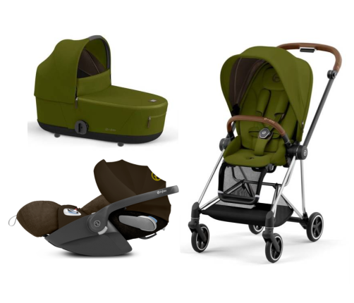 Cybex Mios 3.0 Khaki Green Plus + Cloud Z i-Size + Chrome Brown frame Детская Коляска 3in1