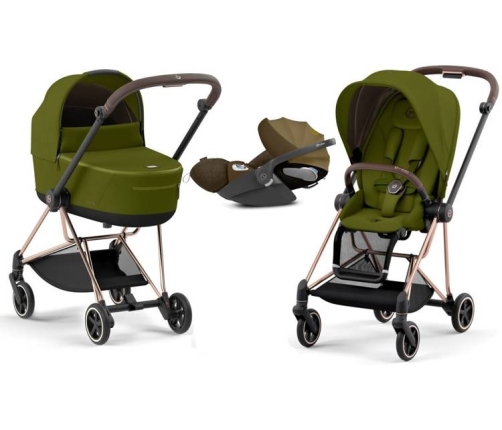 Cybex Mios 3.0 Khaki Green Plus + Cloud Z i-Size + Rose gold frame Детская Коляска 3in1