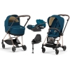 Cybex Mios 3.0 Mountain Blue + Cloud Z I-Size + Rose gold frame Bērnu Ratiņi 4in1