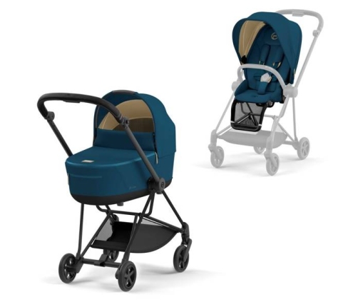 Cybex Mios 3.0 Mountain Blue Plus + Cloud Z I-Size + Matt Black frame Bērnu Ratiņi 3in1