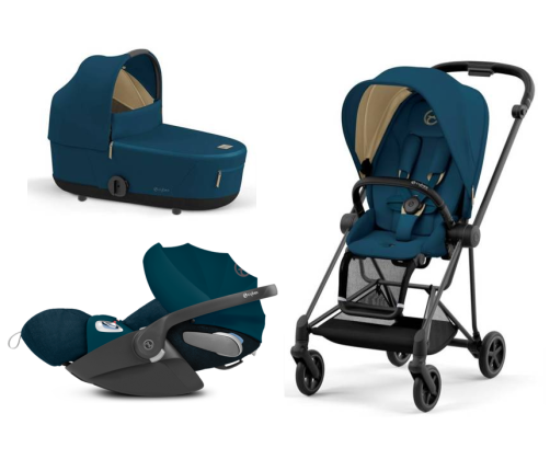 Cybex Mios 3.0 Mountain Blue Plus + Cloud Z I-Size + Matt Black frame Bērnu Ratiņi 3in1