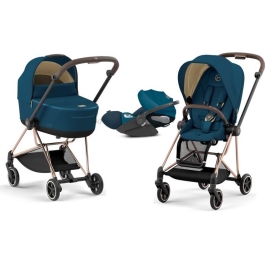 Cybex Mios 3.0 Mountain Blue Plus + Cloud Z I-Size + Rose gold frame Bērnu Ratiņi 3in1