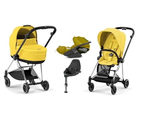 Cybex Mios 3.0 Mustard Yellow + Cloud Z I-Size + Chrome Black frame Bērnu Ratiņi 4in1