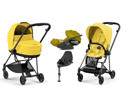 Cybex Mios 3.0 Mustard Yellow + Cloud Z I-Size + Matt Black frame Bērnu Ratiņi 4in1