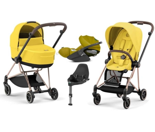 Cybex Mios 3.0 Mustard Yellow + Cloud Z I-Size + Rose gold frame Детская Коляска 4in1