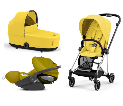 Cybex Mios 3.0 Mustard Yellow Plus + Cloud Z I-Size + Chrome Black frame Bērnu Ratiņi 3in1