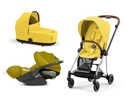 Cybex Mios 3.0 Mustard Yellow Plus + Cloud Z i-Size + Chrome Brown frame Детская Коляска 3in1