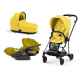 Cybex Mios 3.0 Mustard Yellow Plus + Cloud Z I-Size + Matt Black frame Bērnu Ratiņi 3in1