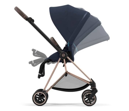 Cybex Mios 3.0 Nautical Blue + Cloud Z I-Size + Rose gold frame Bērnu Ratiņi 4in1