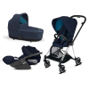 Cybex Mios 3.0 Nautical Blue Plus + Cloud Z I-Size + Chrome Black frame Bērnu Ratiņi 3in1