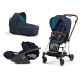 Cybex Mios 3.0 Nautical Blue Plus + Cloud Z I-Size + Chrome Brown frame Bērnu Ratiņi 3in1