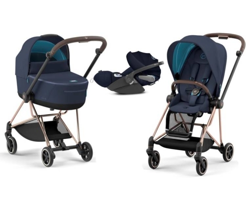 Cybex Mios 3.0 Nautical Blue Plus + Cloud Z i-Size + Rose gold frame Детская Коляска 3in1