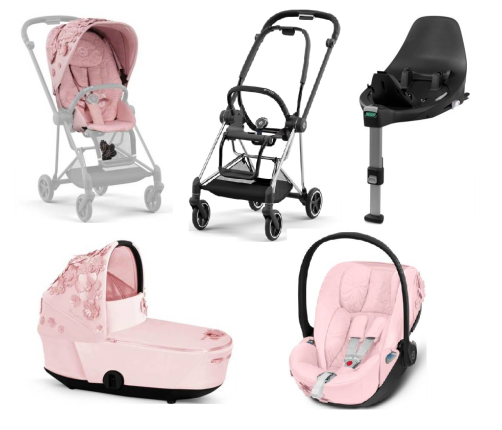 Cybex Mios 3.0 Pale Blush Simply Flowers + Cloud Z I-Size + Chrome Black frame Детская Коляска 4in1