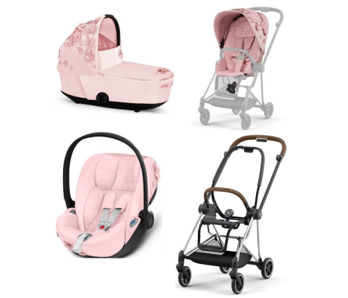 Cybex Mios 3.0 Pale Blush Simply Flowers + Cloud Z i-Size + Chrome Brown frame Детская Коляска 3in1