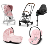 Cybex Mios 3.0 Pale Blush Simply Flowers + Cloud Z I-Size + Chrome Brown frame Bērnu Ratiņi 4in1