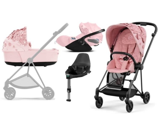 Cybex Mios 3.0 Pale Blush Simply Flowers + Cloud Z I-Size + Matt Black frame Детская Коляска 4in1