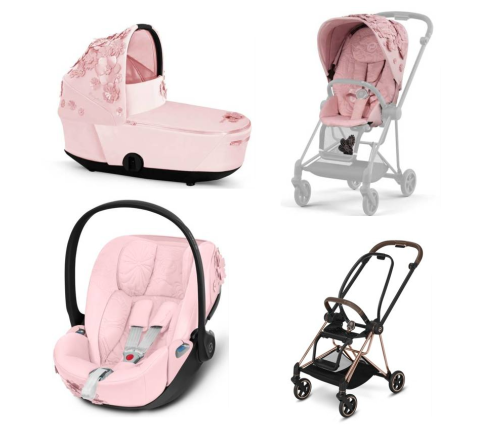 Cybex Mios 3.0 Pale Blush Simply Flowers + Cloud Z i-Size + Rose gold frame Детская Коляска 3in1