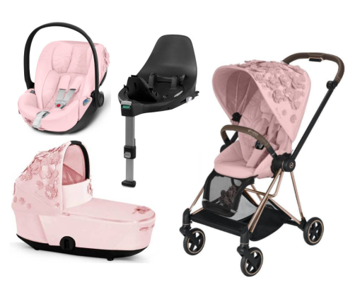 Cybex Mios 3.0 Pale Blush Simply Flowers + Cloud Z I-Size + Rose gold frame Детская Коляска 4in1