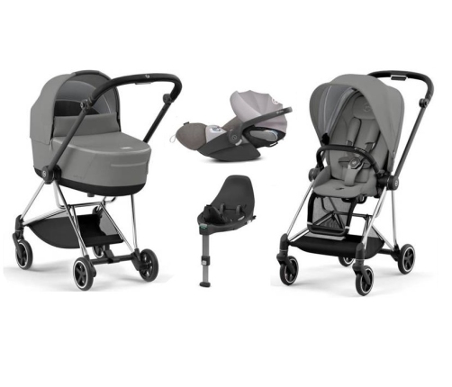 Cybex Mios 3.0 Soho Grey + Cloud Z I-Size + Chrome Black frame Bērnu Ratiņi 4in1