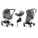 Cybex Mios 3.0 Soho Grey + Cloud Z I-Size + Chrome Black frame Bērnu Ratiņi 4in1