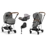 Cybex Mios 3.0 Soho Grey + Cloud Z I-Size + Chrome Brown frame Bērnu Ratiņi 4in1