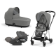 Cybex Mios 3.0 Soho Grey Plus + Cloud Z I-Size + Chrome Black frame Bērnu Ratiņi 3in1