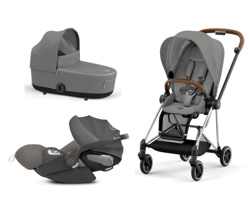 Cybex Mios 3.0 Soho Grey Plus + Cloud Z i-Size + Chrome Brown frame Детская Коляска 3in1