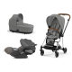 Cybex Mios 3.0 Soho Grey Plus + Cloud Z I-Size + Chrome Brown frame Bērnu Ratiņi 3in1