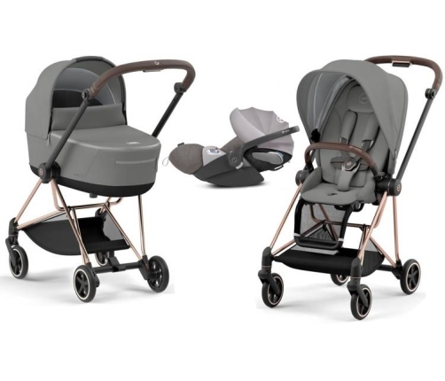 Cybex Mios 3.0 Soho Grey Plus + Cloud Z i-Size + Rose gold frame Детская Коляска 3in1