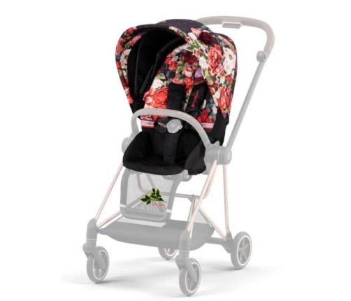 Cybex Mios 3.0 Spring Blossom Dark + Cloud Z I-Size + Chrome Black frame Bērnu Ratiņi 4in1