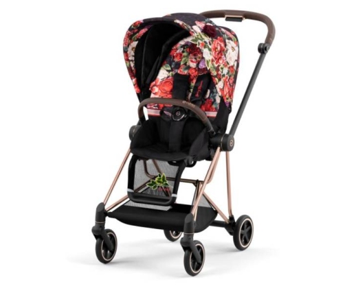 Cybex Mios 3.0 Spring Blossom Dark + Cloud Z I-Size + Chrome Black frame Bērnu Ratiņi 4in1