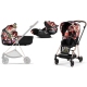 Cybex Mios 3.0 Spring Blossom Dark + Cloud Z I-Size + Rose gold frame Bērnu Ratiņi 3in1