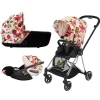 Cybex Mios 3.0 Spring Blossom Light + Cloud Z I-Size + Chrome Black frame Bērnu Ratiņi 3in1