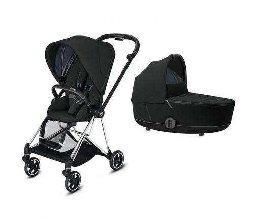 Cybex Mios Deep + Chrome Black Frame Black Bērnu Ratiņi 2in1