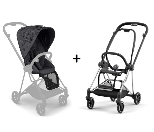 Cybex Mios Dream Grey Simply Flowers +  Chrome Black Frame Прогулочная Коляска