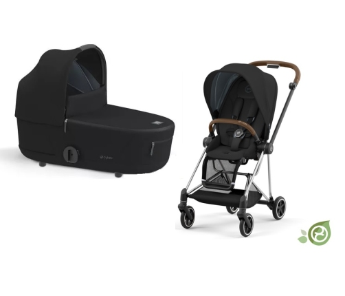 Cybex Mios Eco Onyx Black + Chrome Brown Frame Детская Коляска 2in1