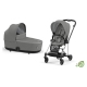 Cybex Mios Eco Pearl Grey + Chrome Black Frame Bērnu Ratiņi 2in1