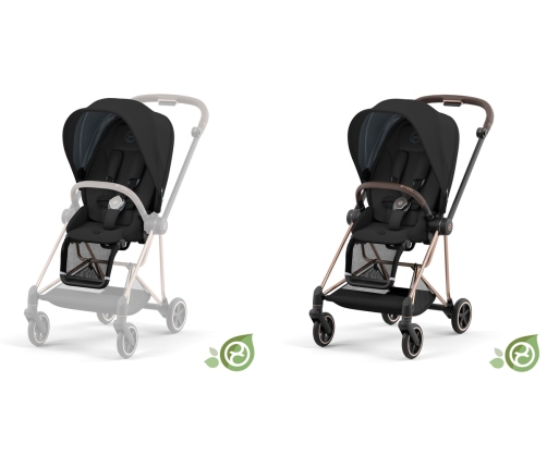 Cybex Mios Lux Conscious Onyx Black Eco Pastaigu Bloks