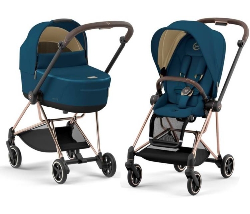 Cybex Mios Mountain Bluen + Rose gold Frame Bērnu Ratiņi 2in1