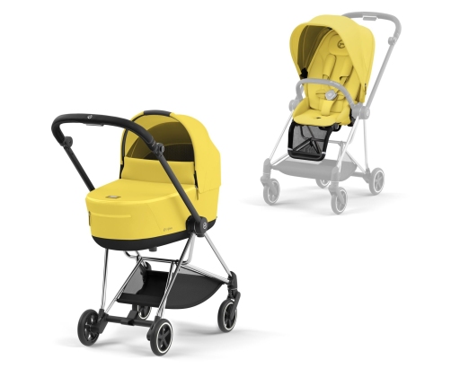 Cybex Mios Mustard Yellow + Chrome Black Frame Bērnu Ratiņi 2in1