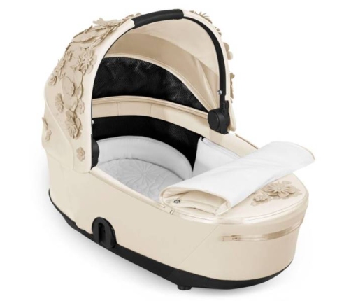 Cybex Mios Nude Beige Simply Flowers + Chrome Black Frame Bērnu Ratiņi 2in1