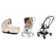 Cybex Mios Nude Beige Simply Flowers + Chrome Brown Frame Bērnu Ratiņi 2in1